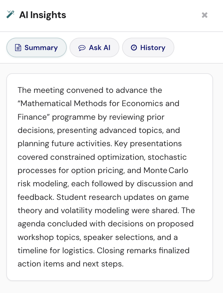 BoardFusion AI summary view